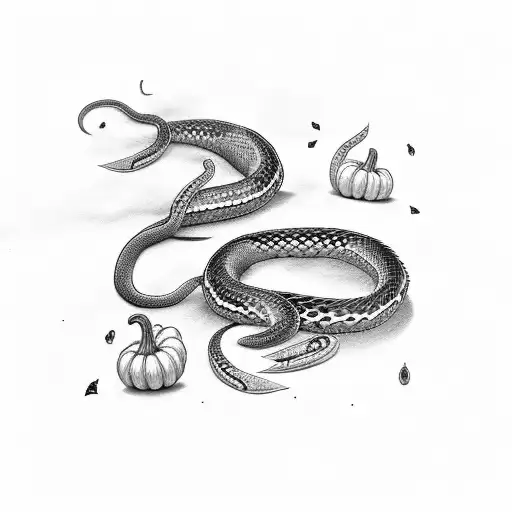 Teal Snake With Pumpkin