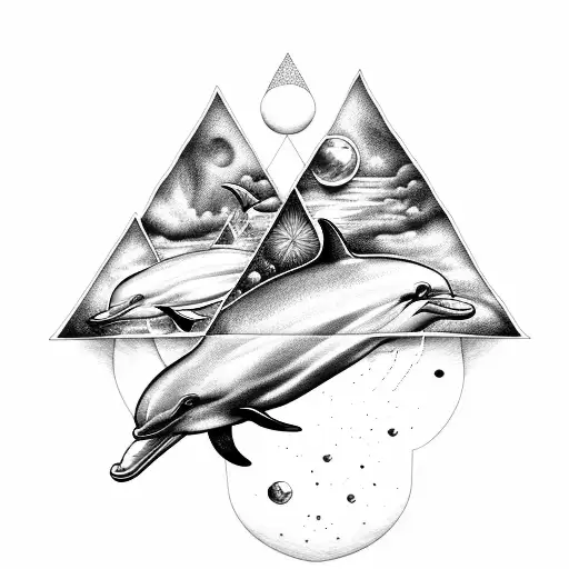 Dolphin Tail In Diamon Landscape Shape