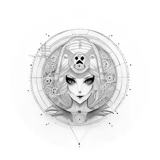 A Circle 25 Cm On Girl Navel