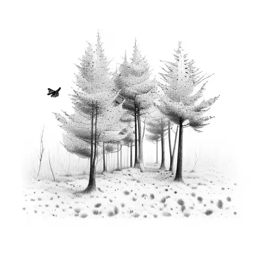 Brach Scene Blended To A Forest Scene