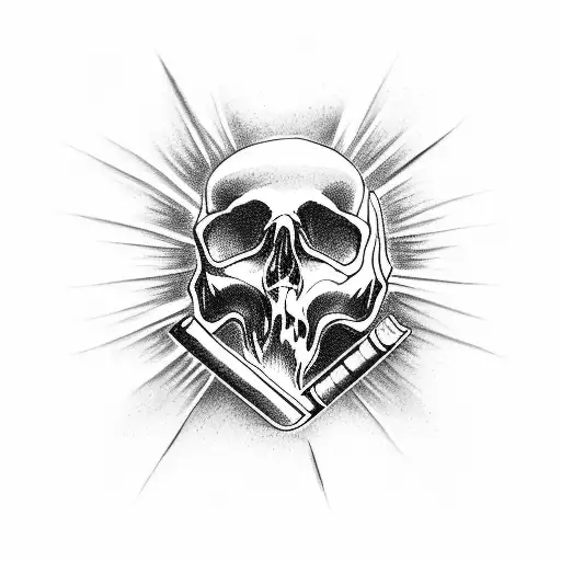 Guns Skull Cigarette