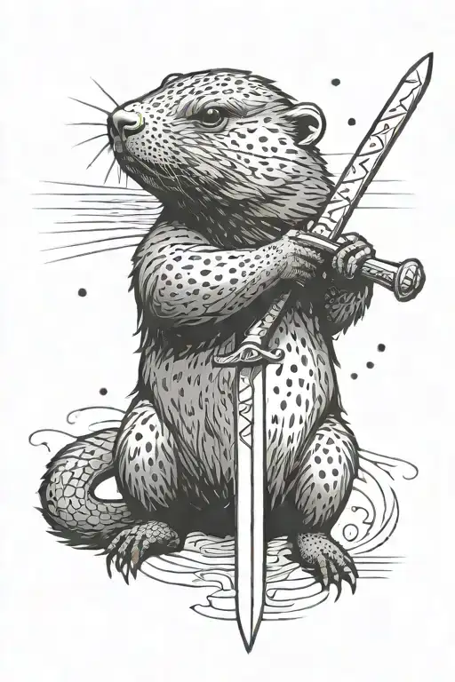 Beaver With Sword