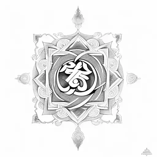 Om Symbol With Sword