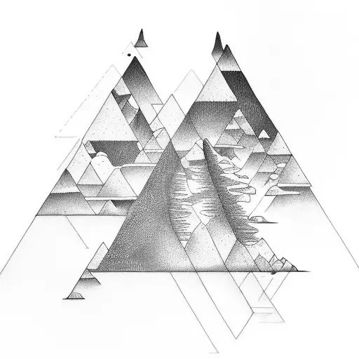 Landscape In Triangles With Dolphin Tail