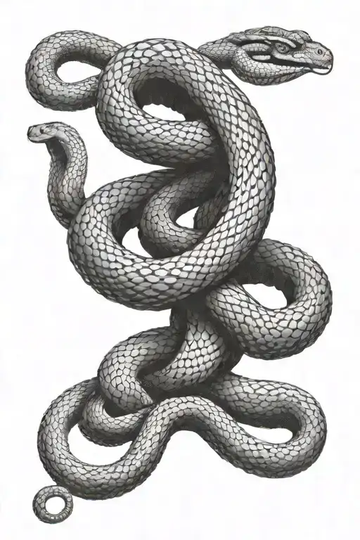 Snake Wrapped Around A Wire