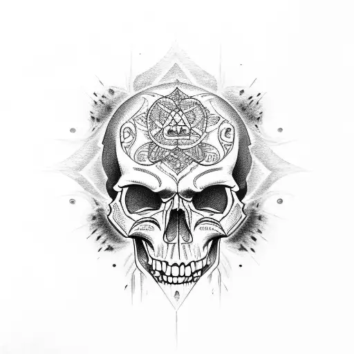 Skull With Mantra