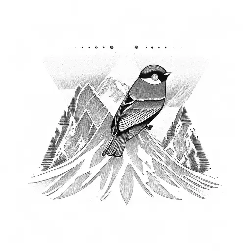 Bird Fliying In The Mountains