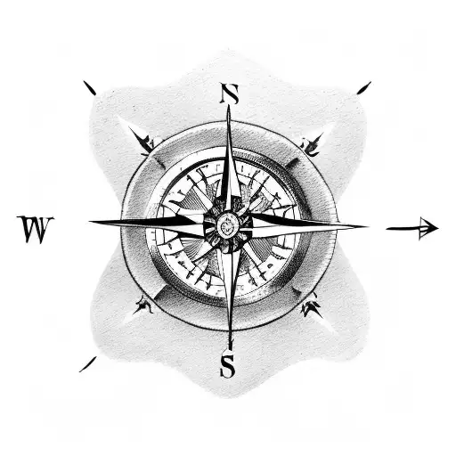 A Compass Made Of Swords Going Through A Man's Head