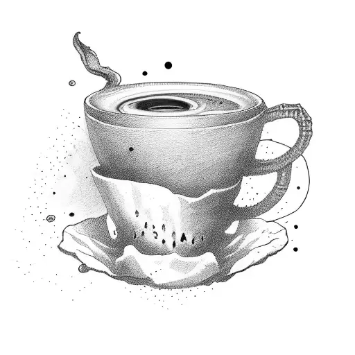 Big Pile Of Ancient Books With A Cup Of Coffee