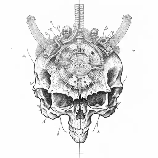 Skeleton With Pvs-31 Nvg's And A Knife And Ceia Metal Detector