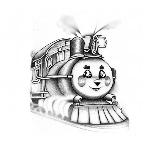 Cartoon Train With Steam