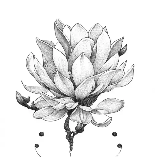 Magnolia Flower With Dainty Hands Coming Out The Center