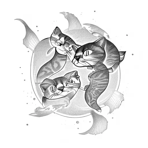 Prsian Cat Face In Mandala Lotus