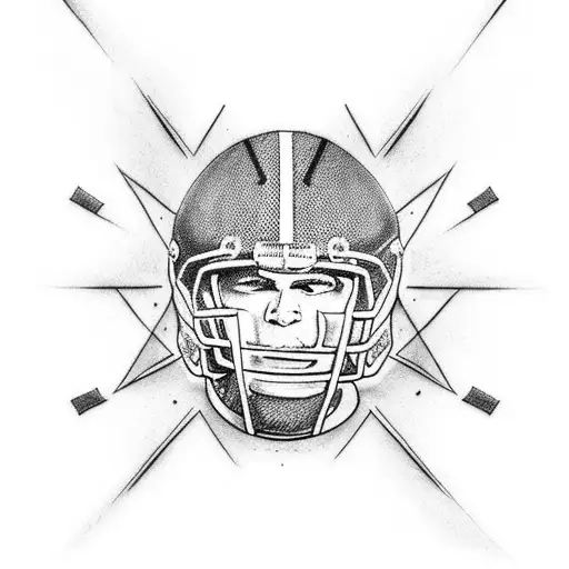 Create A Tattoo Of A Football Player In A Gym Setting