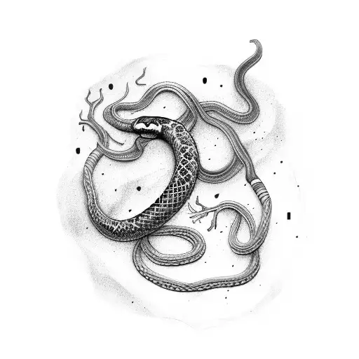 Long Snake With A Quote Going Through It