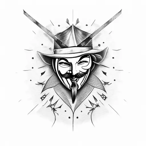 Guy Fawkes Mask With Sharp Fangs