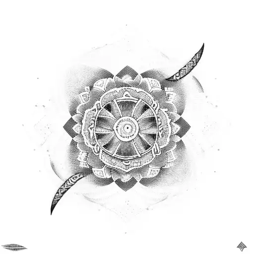 A Dotwork Tattoo Combining A Mandala And Viking Runes Inspired By The Love For Fleurs