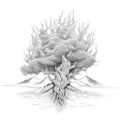 Growing Tree Phoenix Mountains Scenery