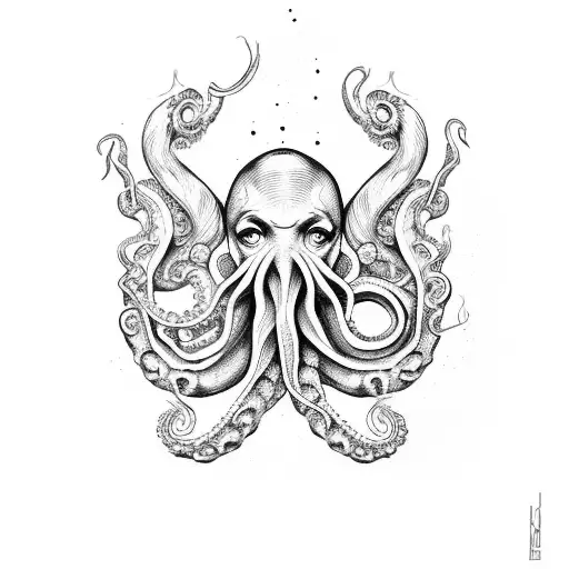 Poseidon Fights With Octopus