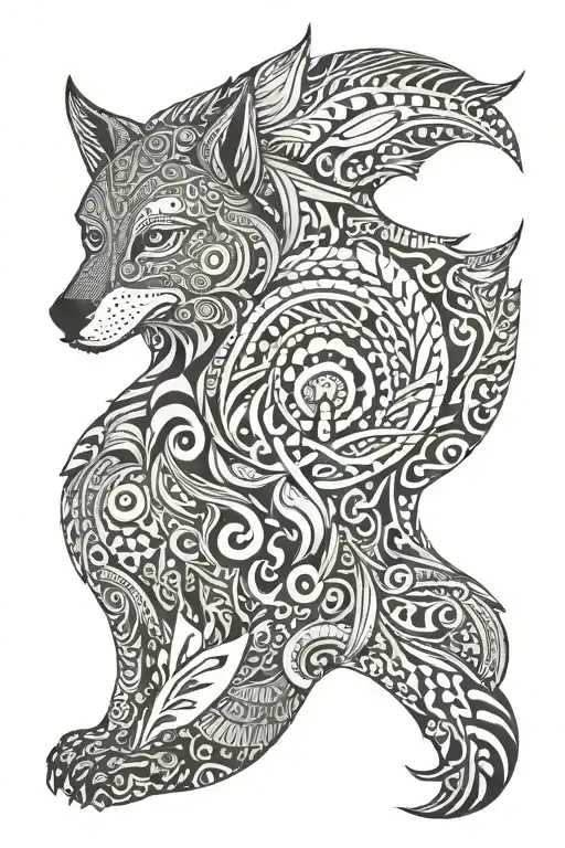 Incorporate Maori Tribal Patterns Into A Lone Wolf Design
