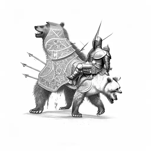A Noble Knight Riding A Bear Into Battle
