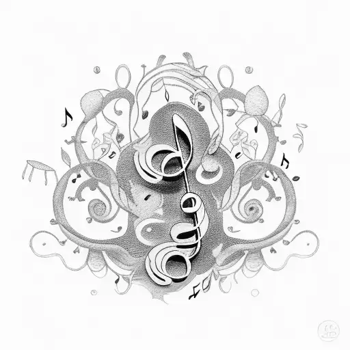 Music Note With Greenery