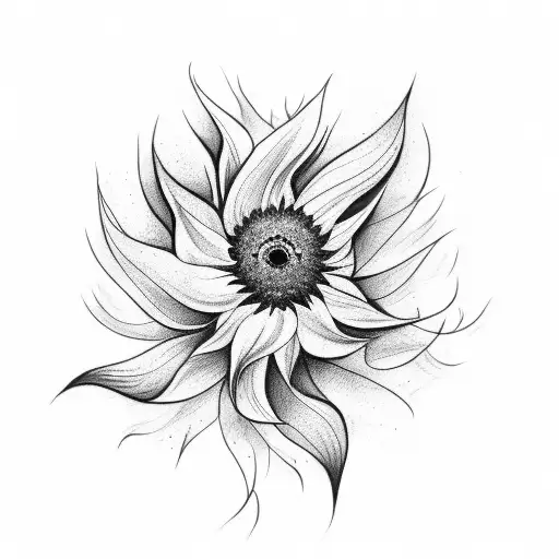 Blue Sunflower With D In Middle