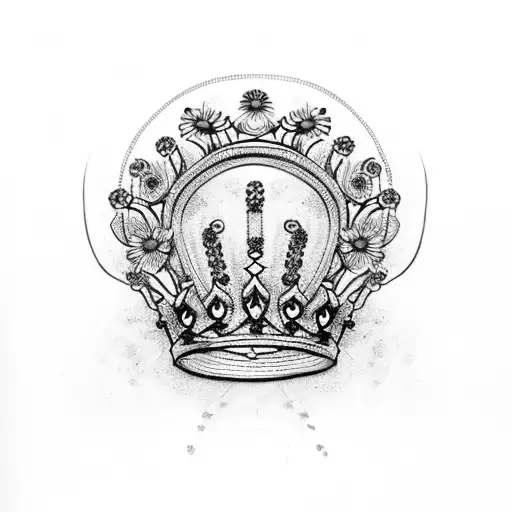 Simple Queen's Crown With Daisies