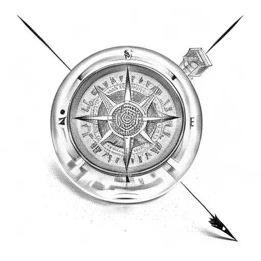 Ship In A Bottle On Raging Waters With A Compass