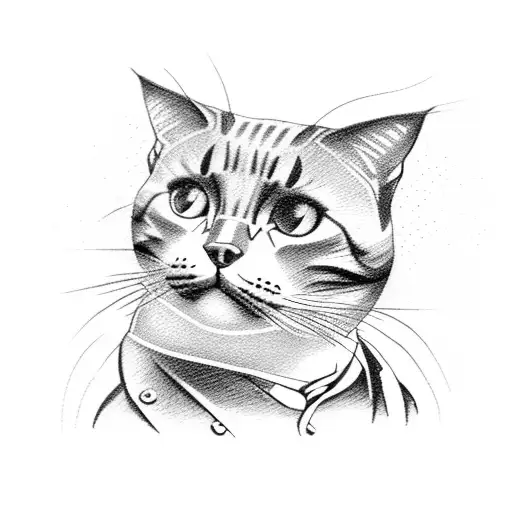 A Silhouette Of A Cat Wearing A Suit With Mining Tools In The Background