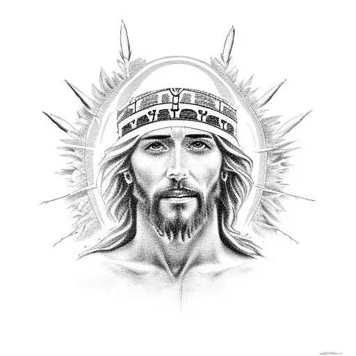 Jesus Embracing A Native American Animal Spirit