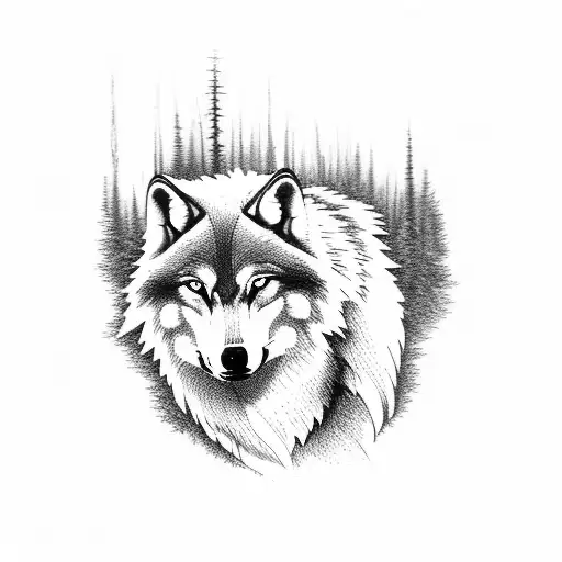 A Majestic Wolf Emerging From A Dark Forest