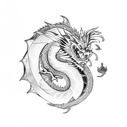 Dragon Mixed With Tribals