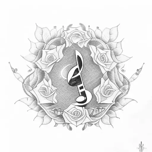 Music Note With Greenery