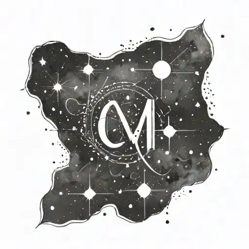 Cancer Constellation With Initials C M M M E N