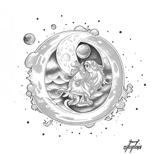 A Moon Design With The Name Ayla Integrated Into It