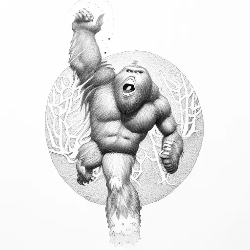Sasquatch Climbing Tree