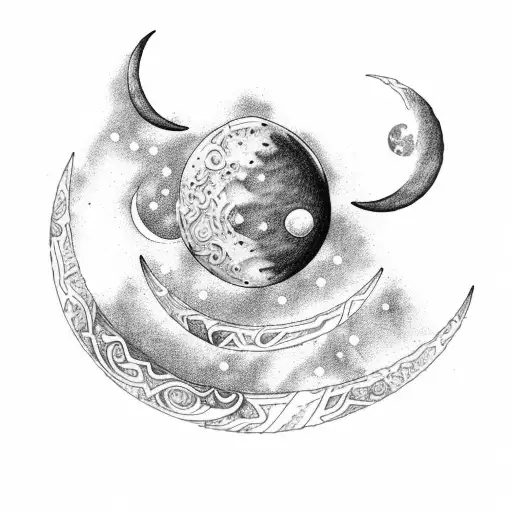 A Crescent Moon Design With The Name Ayla Integrated Into It