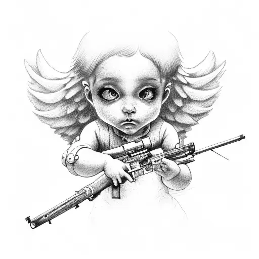 Cherub With Scoped Rifle
