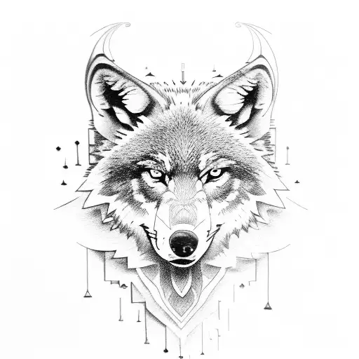 Blue Wolf In The Woods