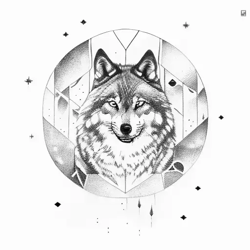 Lady Justice In Space With Wolf