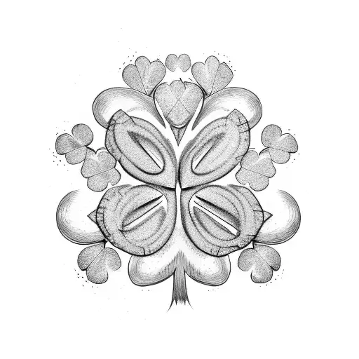 Four Leaf Clover And Evergreen Tree