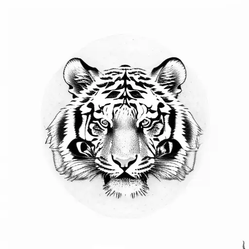 Tiger Head With Background