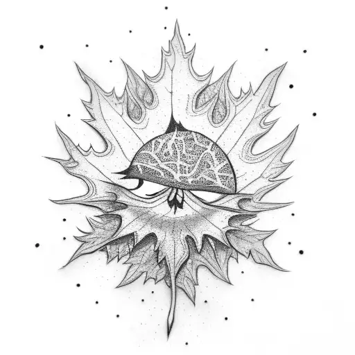 Maple Leafes With Sun