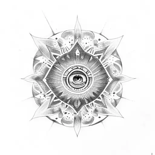 Mandala With Gemini And A Egyptian Eye