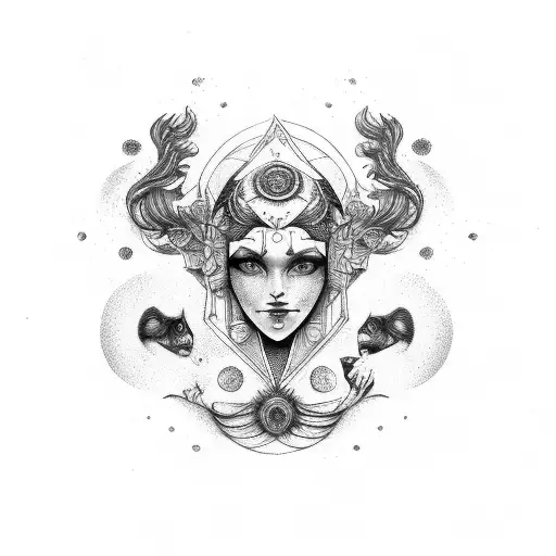 Gemini Faces Linework