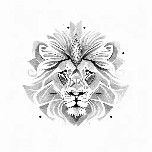 Lion With Greek Patterns