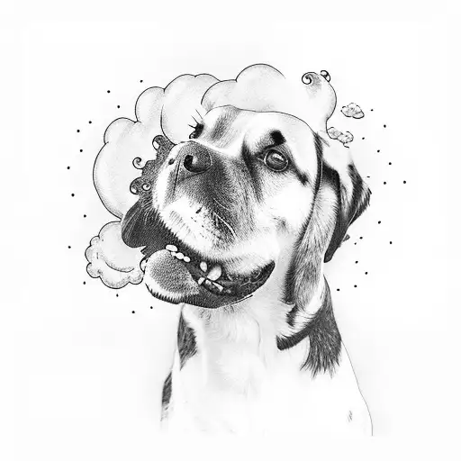 A Dog Paws And Clouds With Sunset