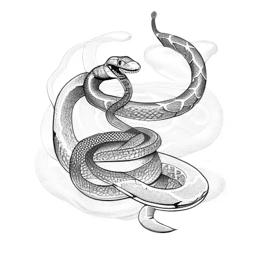 Snake With Cancer Ribbon