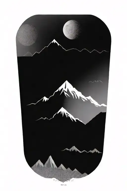 A Minimalist Geometric Mountain Range